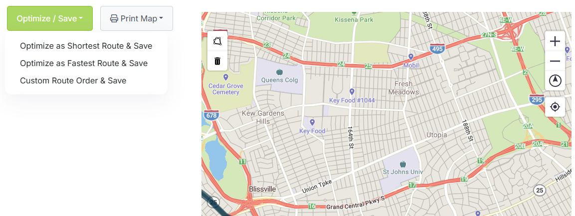 Route optimization strategies and bulk apply