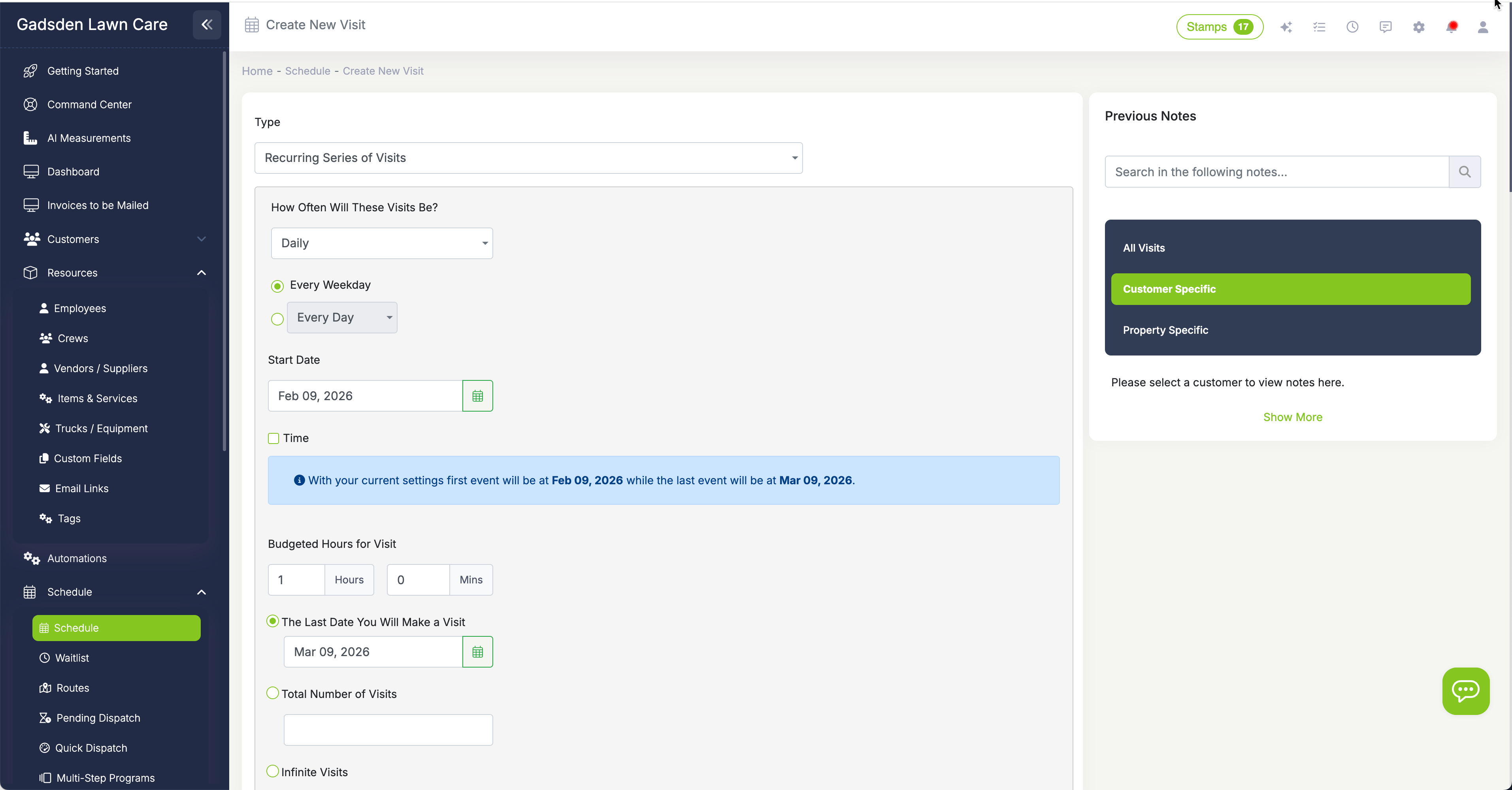 Recurring Visit Series